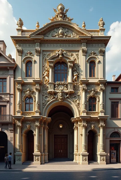 Theater façade inspired by Antonio Corradini 