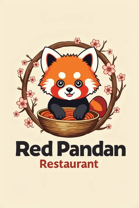 The logo of a red panda-themed ramen restaurant