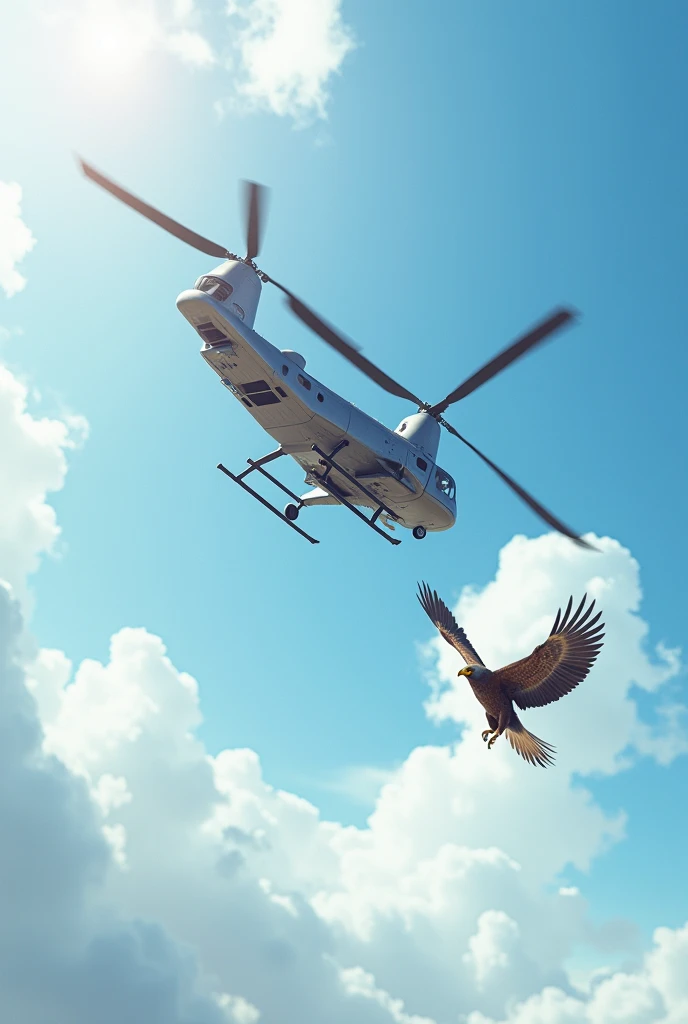 Helicopter with bird