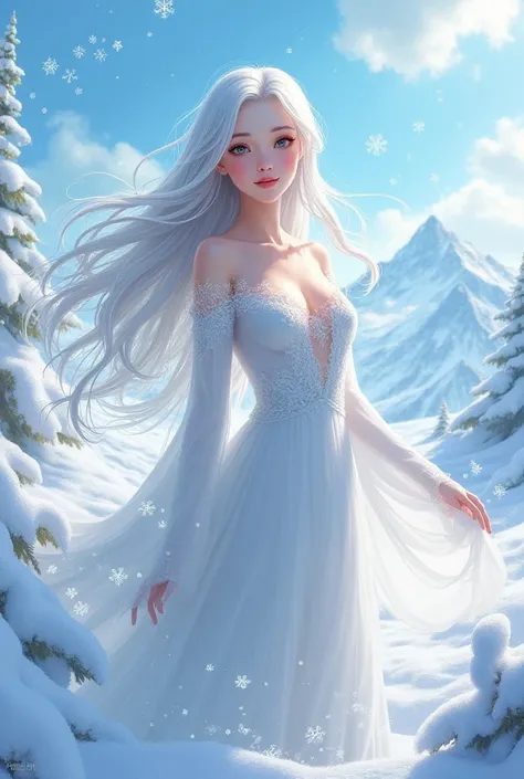 ice,female,Cheong-an.White hair, animation