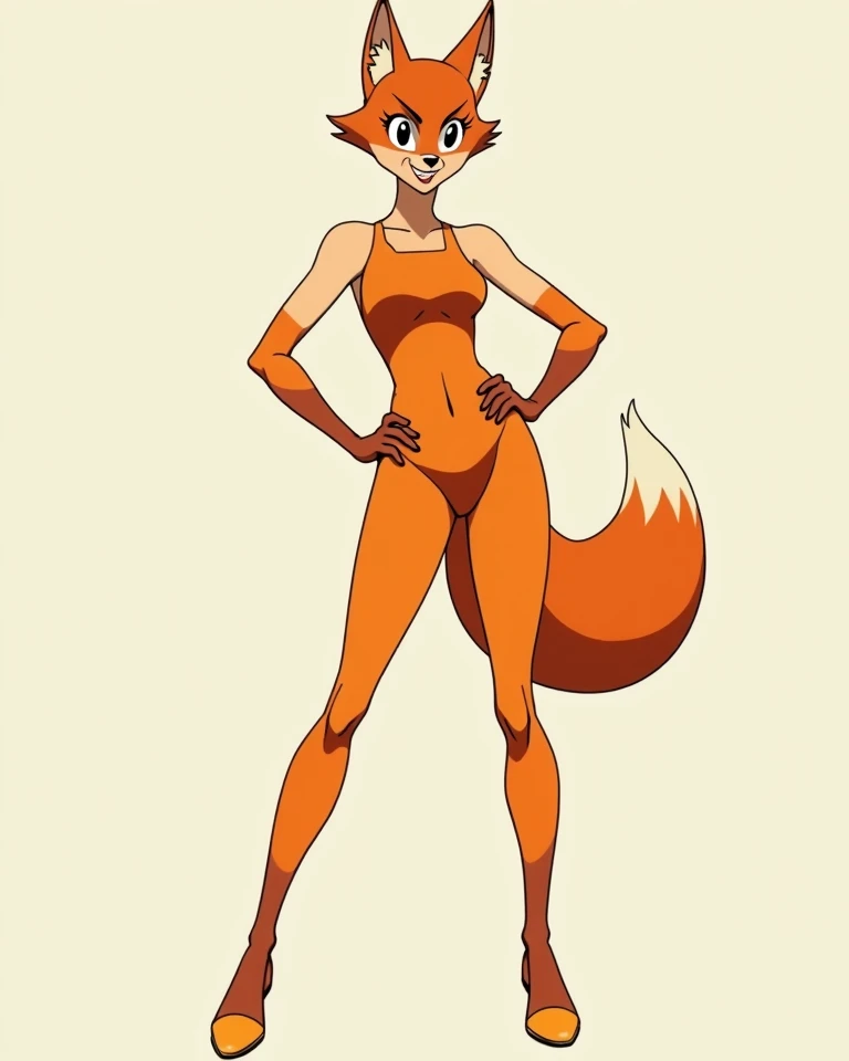 General Aesthetic
Designed with a retro 1960s anime aesthetic, this anthropomorphic fox takes inspiration from classic anime like Astro Boy and Speed Racer. Her design is simple, bold, and striking, using minimalist linework and solid color blocks characte...