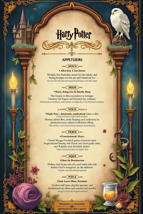 Create a Harry Potter-themed menu
