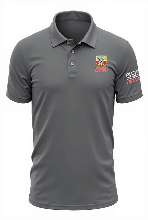 Please create a design using this information (logo of the school, strand on the right arm and work immersion at the back of the gray polo shirt using full sublimation) include the back part of the polo shirt.