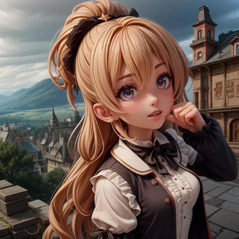 masterpiece。best quality。(a dark, gothic, and classical anime style CG:1.2)。super high definition。8k wallpaper。detailed。attention to beautiful details。Hues and overall tones are dark and cool。dynamic composition。dynamic angle。shallow depth of field。The lay...