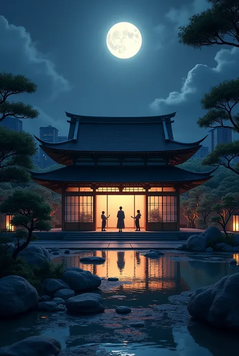 A dojo at night