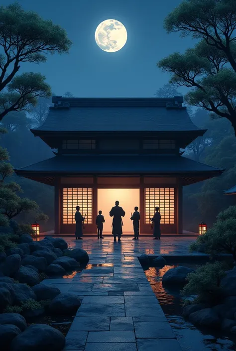 A dojo at night