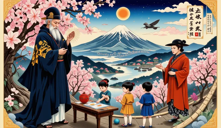 AI Safety in Education - in Japan - ukiyo-e woodblock print