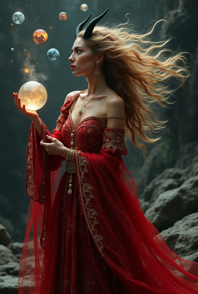 Arafed woman in red dress holding a crystal ball in her hands
Man.nhyy(⁠✿⁠^⁠‿⁠^⁠)
Tương tự
Prompts
Copy
The image depicts a mystical figure , A woman decked out in a , red robes with intricate details . her outfit has intricate patterns and glittering deco...