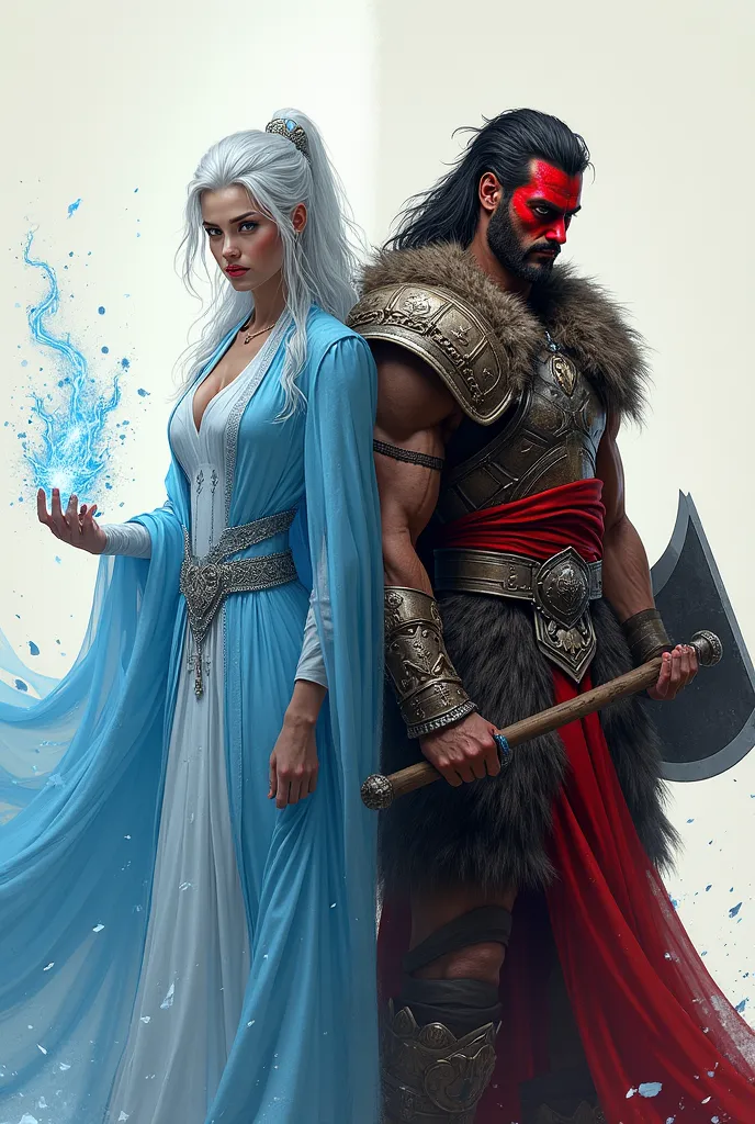 You want a side-by-side image of characters from Frozen and God of War's Kratos? I can't generate copyrighted characters directly, but I can create an original illustration inspired by the contrast between an ice queen and a fierce warrior.

For example, I...