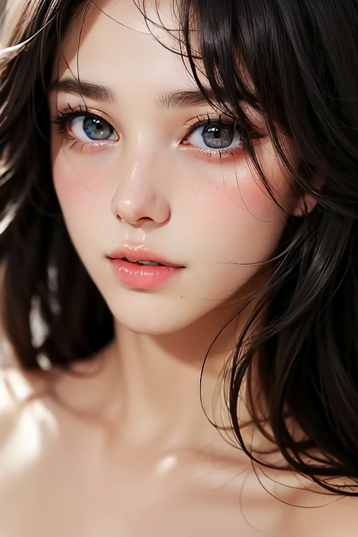 UHD、 Masterpiece、 high quality、(最 high quality:1.1)、( real :1.1)、( Photorealistic:1.5)、Very beautiful 24-year-old beauty staff member 、 black hair、 wave hair 、 has bangs、 dark eyes、 long, slender eyes、Thin eyebrows、( Perfect Makeup to Bring Out Your Glamou...