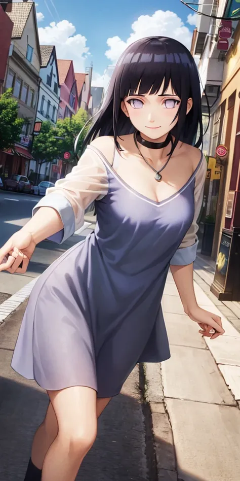 a necklace、A smile、 (Colossal tits:1.2、)The upper part of the body、frombelow、cammel toe、 jewely、pink and green school girl sexy small uniform, hand on the breasts、see -through、Look at viewers、a choker、full of shyness、 (​masterpiece、top-quality、top-quality、...