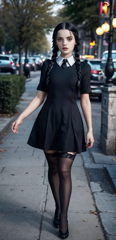 A remarkable fusion of Wednesday Addams and Mavis Dracula,  Manny radiates a vintage noir charm .  The composition shows his full body figure ,  capturing the essence of the elegant preppy Gothic style of Wednesdays ,  blended perfectly with Mavis's energe...