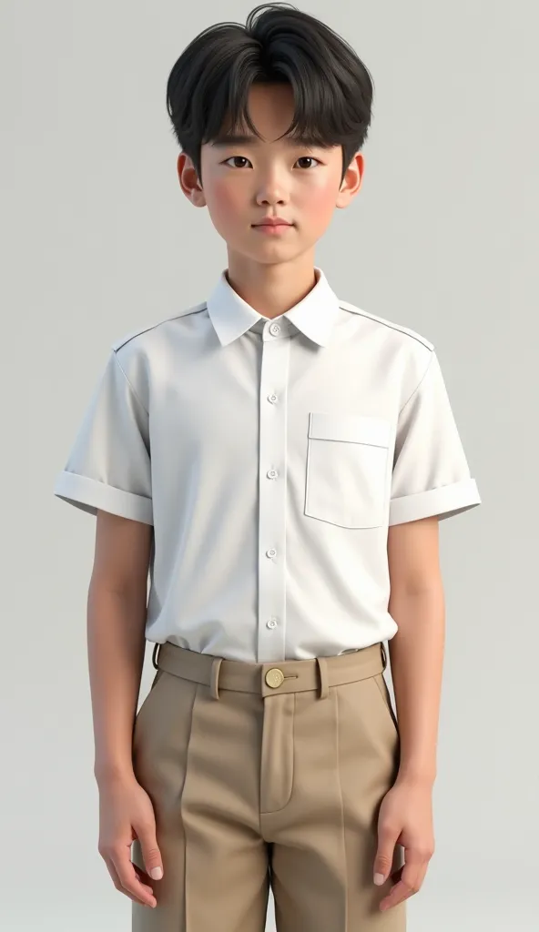 school uniform boys white full sleeve shirt and khaki paint