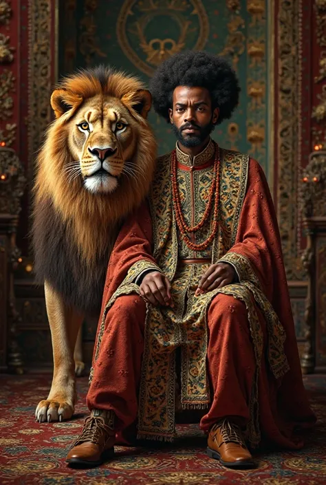 King haile slasie with his lion