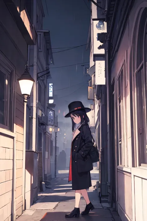 {
  "prompt": "A female protagonist from a detective story, standing on a street corner in a classic noir style. She is dressed in a stylish trench coat and a fedora, with a confident yet thoughtful expression. Her hair is styled elegantly, and she holds a...