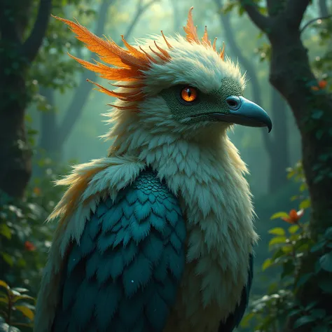  A being from Slavic mythology , half bird , Half Spirit of the Forest ,  with bright feathers and a look that can mesmerize travelers."