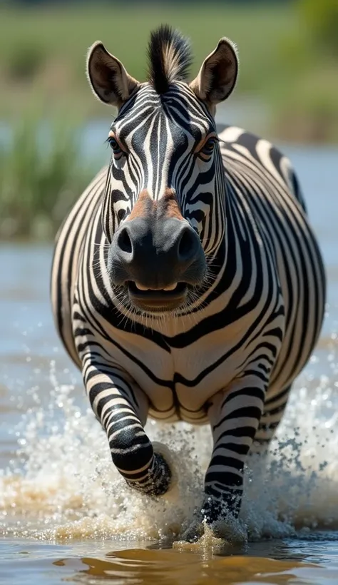 Something emerges from the water, its striped body slick with river muck—but when it raises its head, it is all wrong. The face of a hippo, wide and square, sits atop the lean, galloping frame of a zebra. But it does not chew grass. Its mouth is wrongly fi...