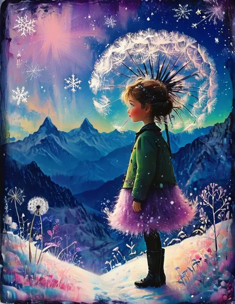 ❄

 wonderful ,   a fabulous air dandelion,  next to a dandelion girl  ,  Lots of nonsense ,  Relief  ,   plasticine  ,   naive art  , cartoonish,
 beads ,   Rock Crystal  , emeralds,   porcelain beauty  ,  curls ,   snowy peaks  , Mountains, snowflakes, w...