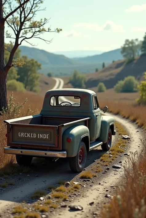 Create a road with an old model truck