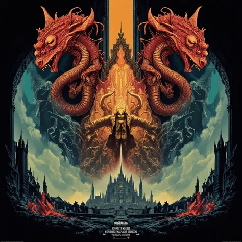 Gariboleated 8k , Highly detailed Era Thriller Surrealist Fantasy Poster KNIGHTS, dragons, Castles, DUNGEONS , An Artistic Fusion of Bauhaus Forms and Gothic Lines Abstract and Dreamlike ,  Whispering Enchantment A Cinematic Dreamscape of Ethereal Creature...