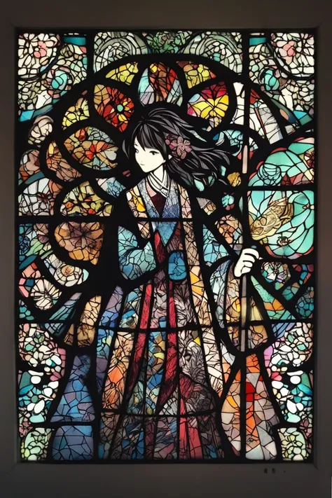 Paper cutting、 stained glass、Beauty、