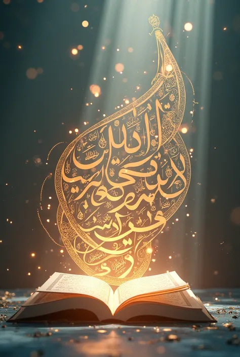 Animated graphics of Islamic calligraphy and verses of the Quran