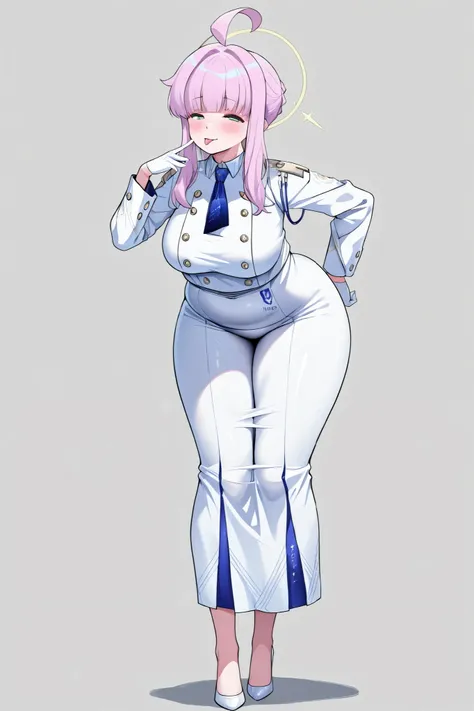 ((1girl)),detailed background,shirakaya, clothed girl,((long skirt)),(((big breasts))),((Big ass)),(((full body))),((Plump thighs)),((Tongue out)),From the front,((Lean forward in front)),