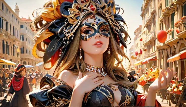 Venice, carnival, many beautiful women with venitian mask, masquerade, ultra detailed, beautiful, elegant, fantasy, flores, in venice
Nikon D850 elegant extremely detailed fantasy studio lighting intricate oil on canvas cinematic lighting very attractive b...