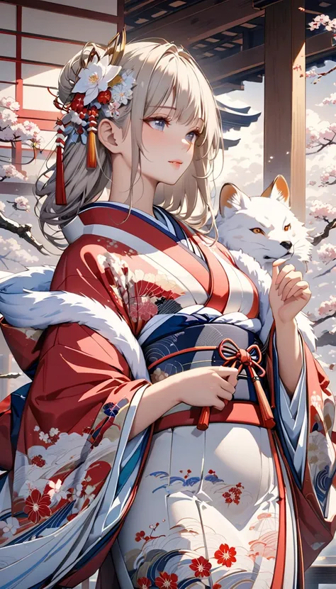   Masterpiece ,  最 high qualityのシャツ ,  high quality,   Exquisite Display , highly   Detailsed,   Amazing Illustration  , , ultra-  Detailsed,   Detailsed face,   Perfect Face,   white fur shawl  ,  Amazing work of art ,   Best Aesthetics , Miraculous,    h...