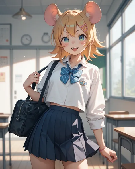 kawaii girl , mouse ear , school uniform , short skirt