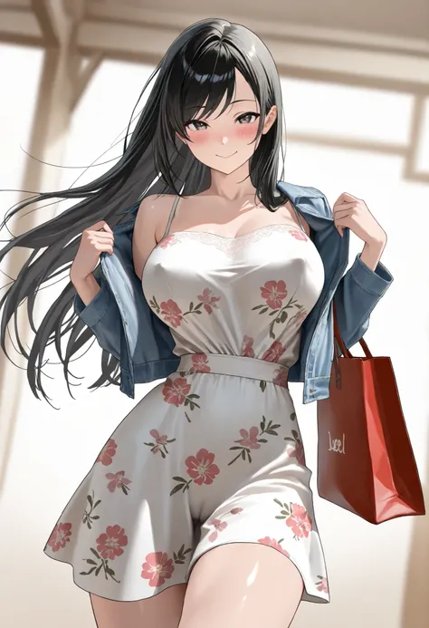 (best quality, masterpiece, ultra detailed, high resolution), Beautiful 8K CG artwork, Enriched photography, anatomically accurate body, depth of field,  1girl, elegant yet sexy girl, (long hair, black straight hair, swept bangs), 
round large breasts, bre...