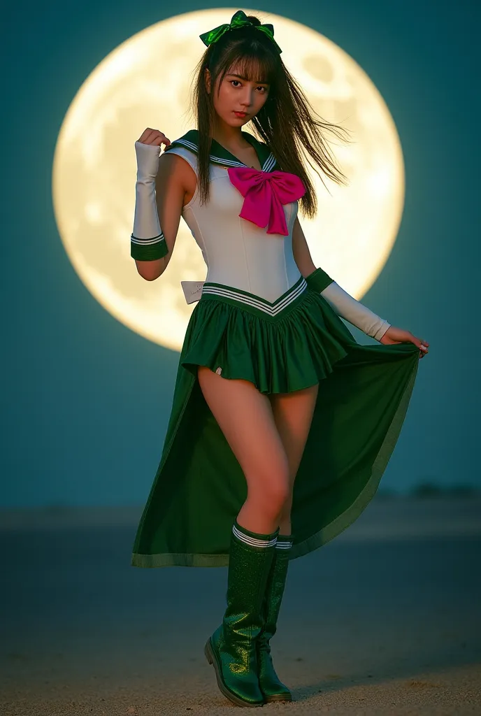  cinematic lighting,  super high resolution,  masterpiece,  accurate,  super detailed,  Advanced Details,  high quality,  Award-winning , Highest品質, Highest, 16k,  detailed face,  realistic textured skin,  Sailor Jupiter, Sailor uniform , The background is...