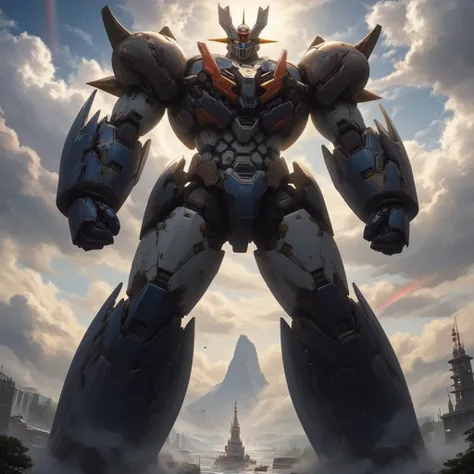    the great Mazinger Z stands 100 meters high during battle、   this is a very realistic version    .thunder　  Mount Fuji　  photon force laboratory   　god々 The cumulonimbus clouds and the sun appear in parts   　Niagara Falls 　rainbow