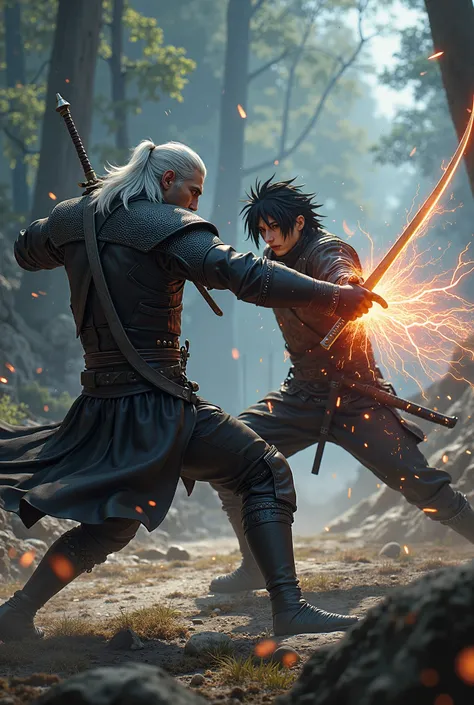 witcher fighting sasuke