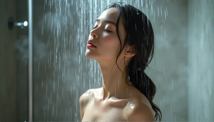 taking a shower