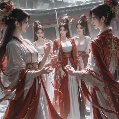 A group of 18-year-old girls had an argument over the four of them wearing ancient Chinese clothes from the Han Dynasty, five of them.