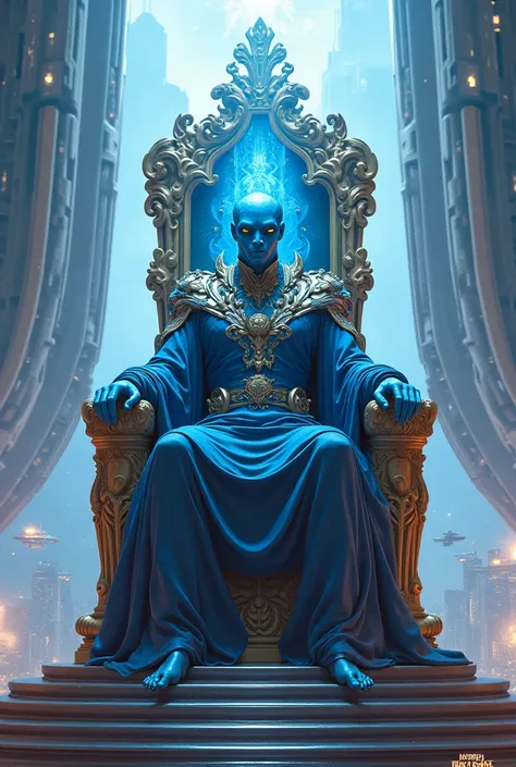 A blue alien is the king of the world