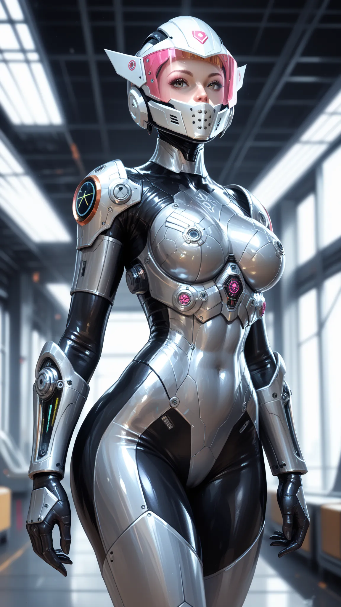 (date:20250212, By:Joulios) (1girl, solo, mutre body, musuclar female, hot female body, huge boobs1.5, big ass:1.2, sexy female body, bio technology Artificial muscle armor, helmet, visor, bodysuit, stealthtech, cutting edge, sleek angular armor, sexy body...