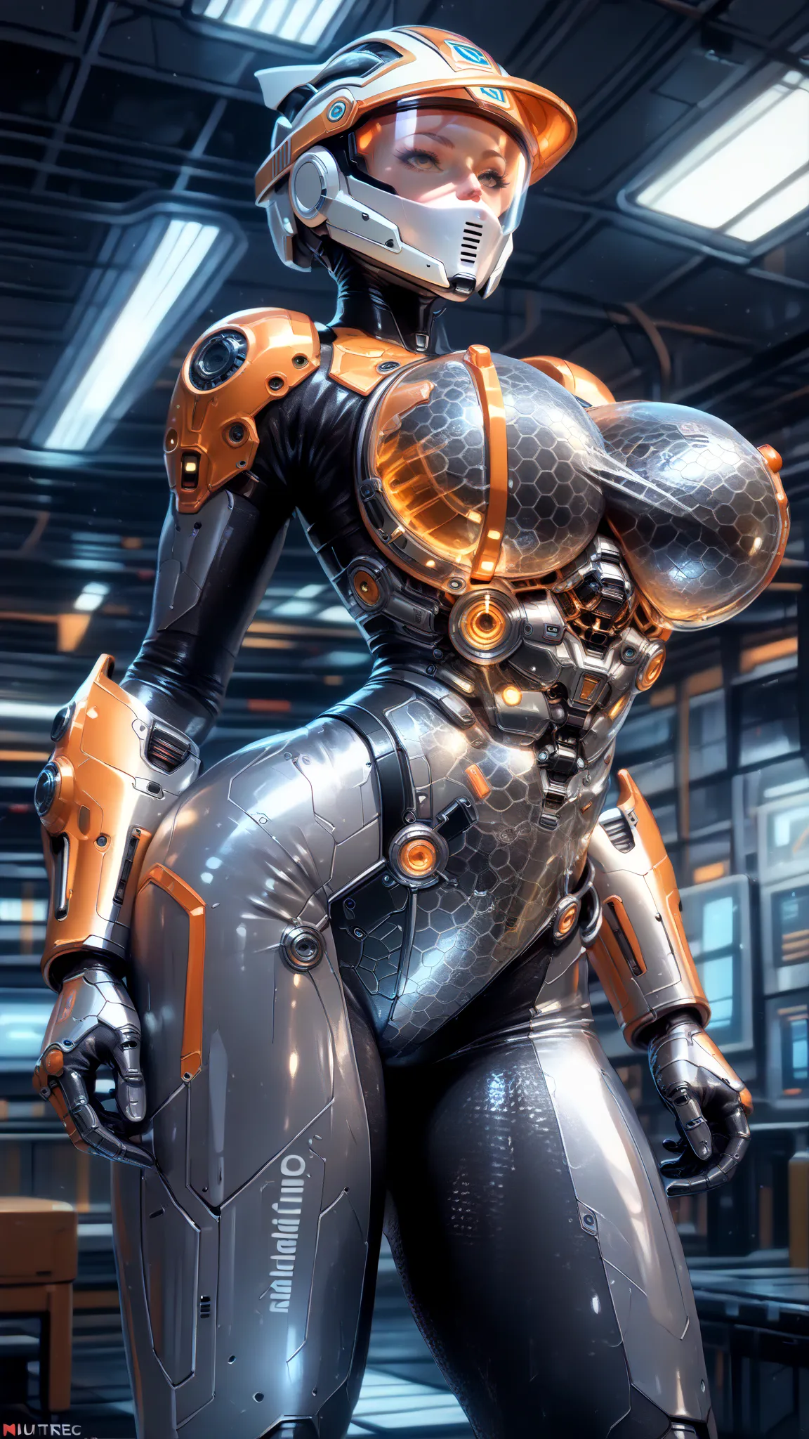 (date:20250212, By:Joulios) (1girl, solo, mutre body, musuclar female, ((hot female body:1.6)), super breast, big ass:1.2, sexy female body, bio technology Artificial muscle armor, helmet, visor, bodysuit, stealthtech, cutting edge, sleek angular armor, se...