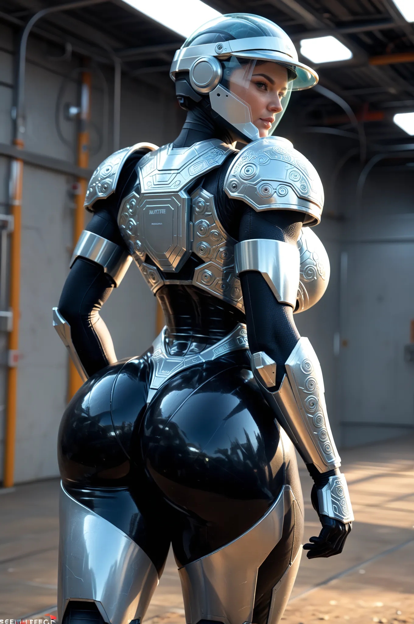 (date:20250212, By:Joulios) (1girl, solo, mutre body, musuclar female, ((hot female body:1.6)), huge boobs1.5, big ass:1.2, sexy female body, bio technology Artificial muscle armor, helmet, visor, bodysuit, stealthtech, cutting edge, sleek angular armor, s...