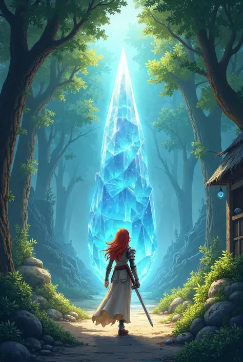 **Title: The Legend of the Crystal Knights**

**[Opening Scene]**

*Setting:* A vast and ancient forest, with sunlight streaming through the canopy. Birds chirp and a gentle breeze rustles the leaves. 

*Camera pans to a young warrior, *Lina*, with fiery r...