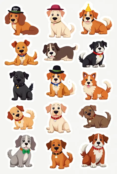 Of course!  Here are 10 ideas for creating cute dog stickers :

1. ** Dogs in Disguise **:  Create dog stickers using , hats,  and funny mustaches .

2. ** Dogs with Fun Phrases **:  include phrases such as  "Whoof!", "Wow au !", ou "Best friend!"  in beau...