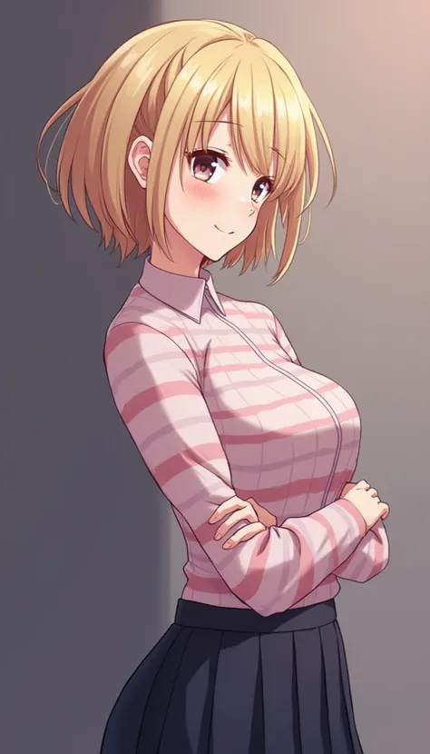 score_9, score_8_High, score_7_High, source_anime,   best quality,  masterpiece striped sweater, Official art,  ultra-detailed , waifu2x, notation:general , TO BREAK,(Ligne Nette Illustration:1.2), sHigher detailed skin, shiny skin,très Highe résolution,  ...