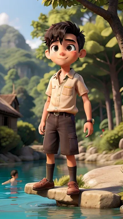 In a small village by the Serayu River, there lived a boy named Arka. He was only eleven years old, but his bravery surpassed that of other ren his age. He loved swimming in the river, climbing trees, and exploring the small forest around the village.