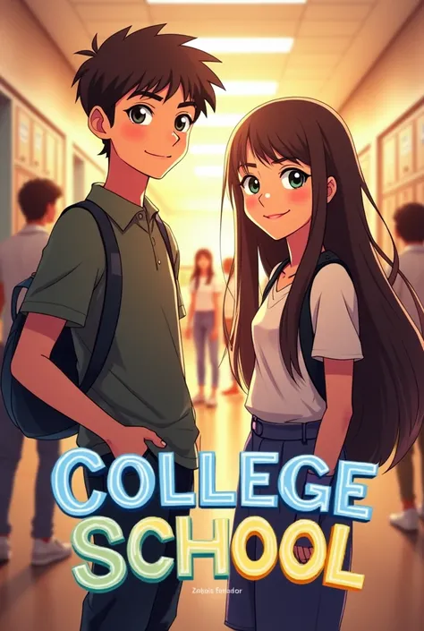 poster for the series called college school with a boy named John and a girl named Ruby in a school