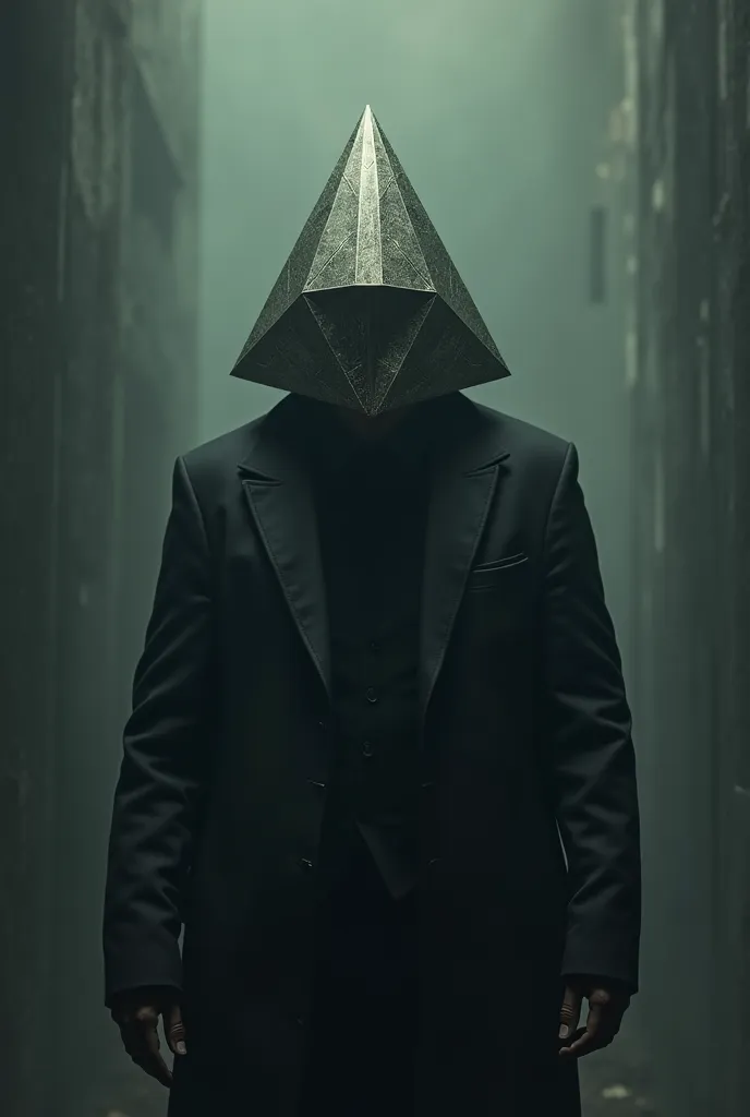 man wear mask like a pyramid 