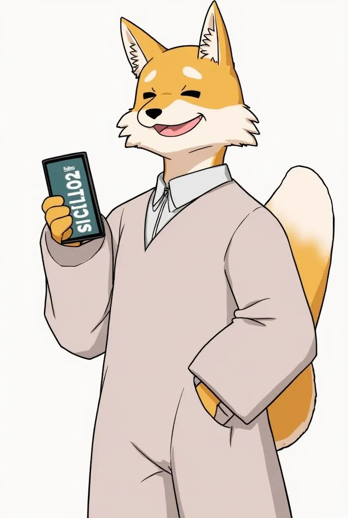 1) Panel no 1:
1) Fursona would be holding a mobile phone, there would be a socials written on the back cover on phone, the expression would be laughing and the panel name would be "Socials". (with out cloths)