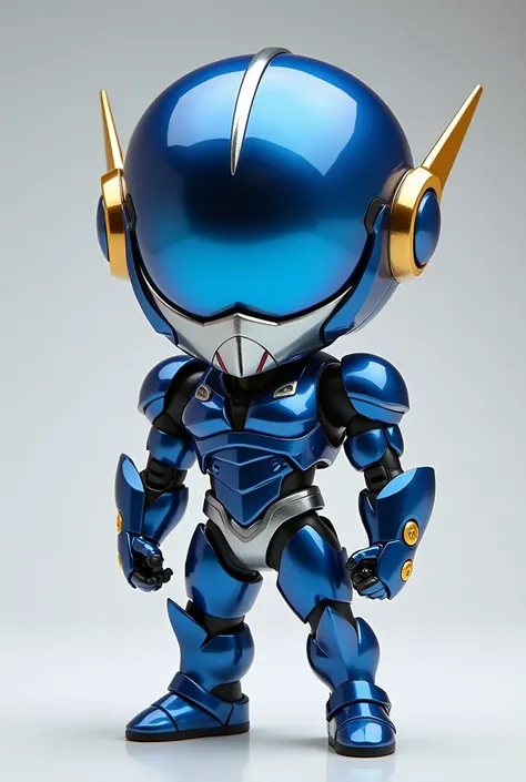 6.  Daryon   ( Collectible chibi  ,  Fixed front pose  )
"Ein futuristisches Chibi-Design von Daryon  luxurious,  shown fully from the front in a firm and elegant pose . His strong blue armor with gray details reflects chrome-gold-toned nobility and courag...