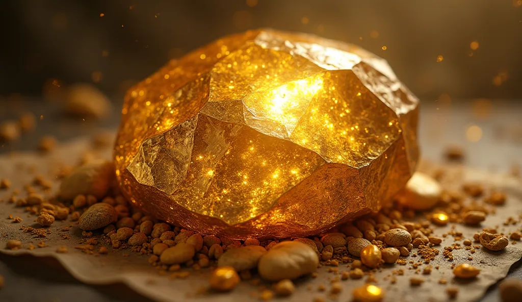 Create for me an image of a very large gold stone 