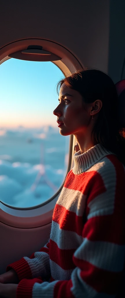 ( of the highest quality),( masterpiece striped sweater:1.2),( very detailed:1.2),ultra-haute résolution,photographie couleur RAW,8k,vaste photographie de paysage, realistic photos,Des photos élaborées,View from the window of an airplane,Depth of the writt...